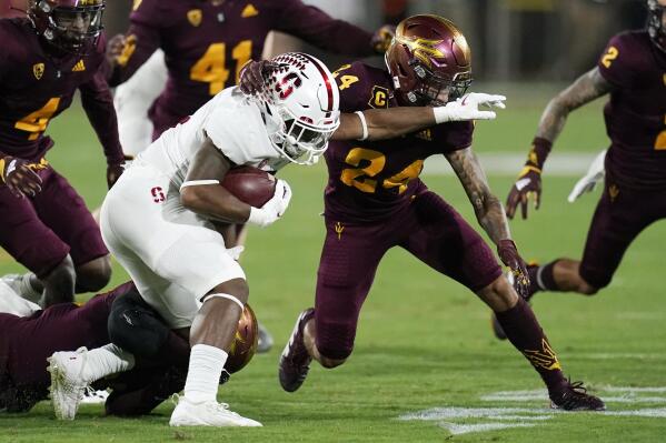 Arizona State defensive back Chase Lucas (22) participates in a