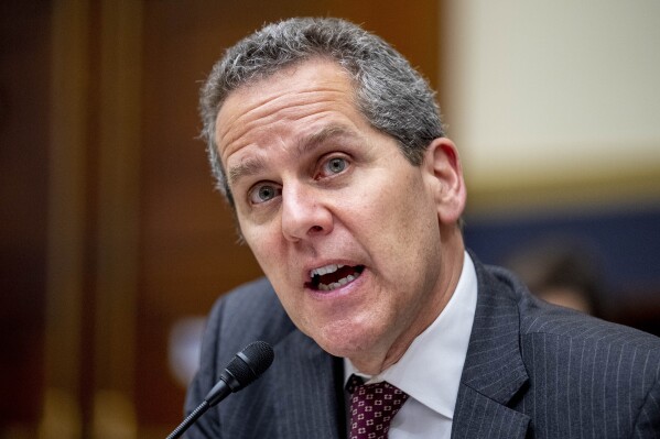 Federal Reserve Board of Governors Vice Chair for Supervision Michael Barr testifies at a House Financial Services Committee hearing on recent bank failures, on Capitol Hill, March 29, 2023, in Washington. (AP Photo/Andrew Harnik, File)