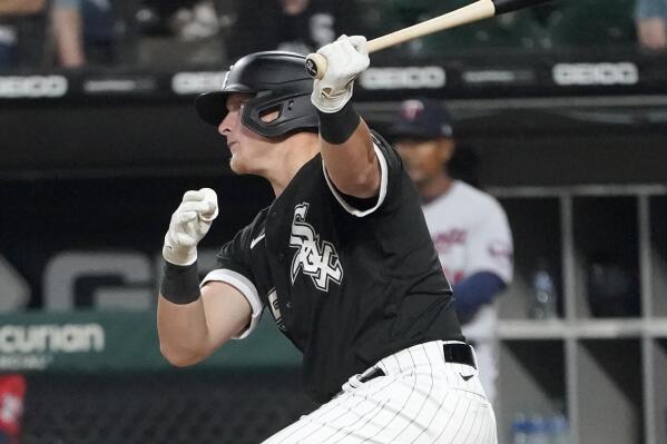 The Chicago White Sox' Yoan Moncada hits a two-run home run in the third  inning against the Minnesota Twins at Guaranteed Rate Field in Chicago on  Tuesday, July 20, 2021. (Photo by