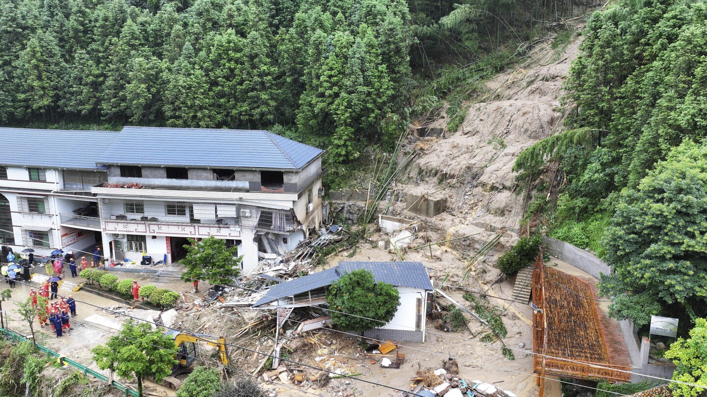 Mudslide kills 15 other people close to vacationer web page in China as rains from tropical hurricane Gaemi drench area