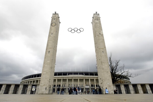 The Aug. 23, 2009 file photo shows the Olympic stadium pictured in Berlin. (AP Photo/Michael Sohn, File)