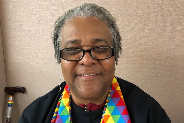 
              Althea Spencer Miller, 63, assistant professor of New Testament at Drew University Theological School in New Jersey, and a pastor, poses for picture Monday, Feb. 25, 2019, at a national Methodist conference in St. Louis. Miller, who identifies as lesbian, said the United Methodist Church has an opportunity to show that "God's kingdom is a kingdom of such diversity" by opening the door to same-sex marriage and LGBT ministers. The potentially divisive vote will be Tuesday. (AP Photo/Jim Salter)
            