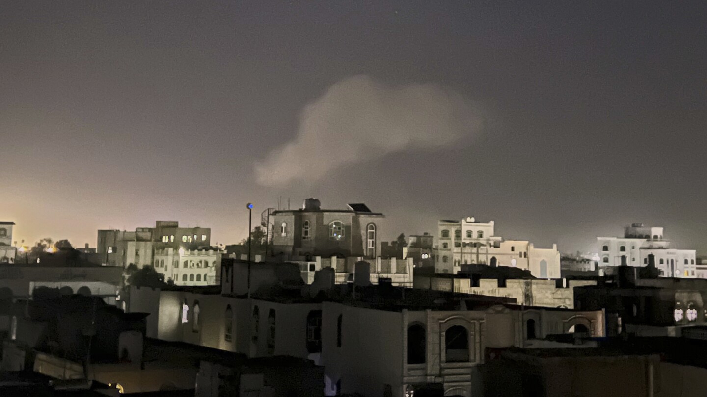 US airstrikes pound Yemen's capital overnight, killing at least 1, Houthi rebels say