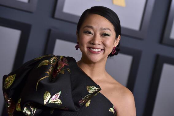 Stephanie Hsu arrives at the Governors Awards on Saturday, Nov. 19, 2022, at Fairmont Century Plaza in Los Angeles. (Photo by Jordan Strauss/Invision/AP)