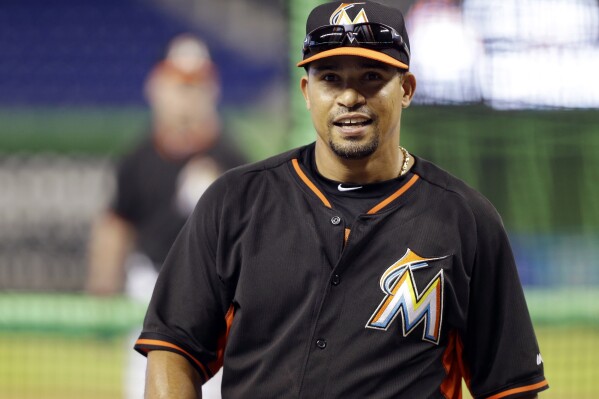 In this Wednesday, April 30, 2014 file photo, Miami Marlins infielder Rafael Furcal (15) smiles during batting practice before a baseball game against the against the Atlanta Braves in Miami. (AP Photo/File)