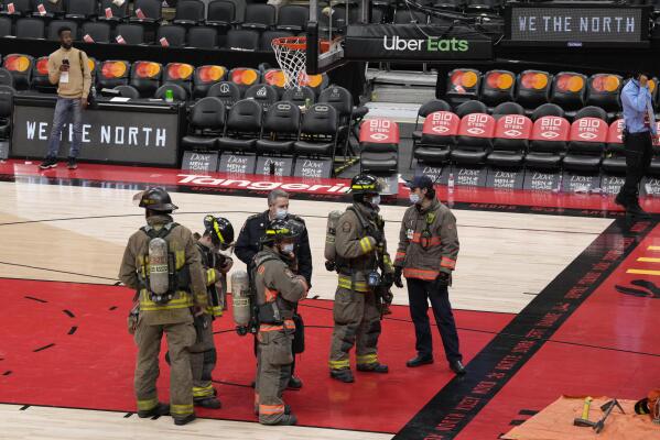 Raptors fans evacuated after fire at Scotiabank Arena 