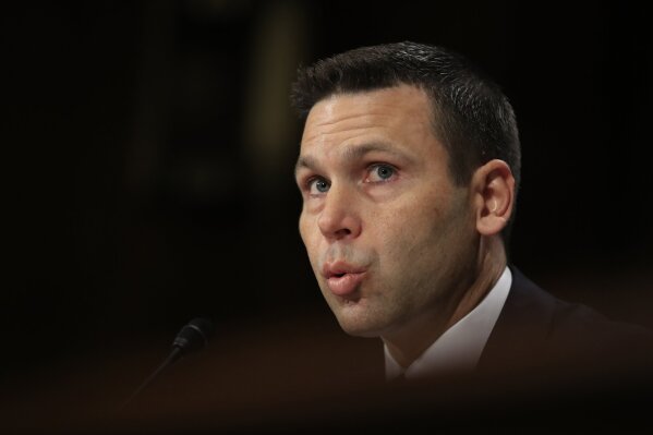 
              Customs and Border Protection Commissioner Kevin McAleenan testifies before a Senate Judiciary Committee hearing on 'Oversight of U.S. Customs and Border Protection' on Capitol Hill in Washington, Tuesday, Dec. 11, 2018. (AP Photo/Manuel Balce Ceneta)
            