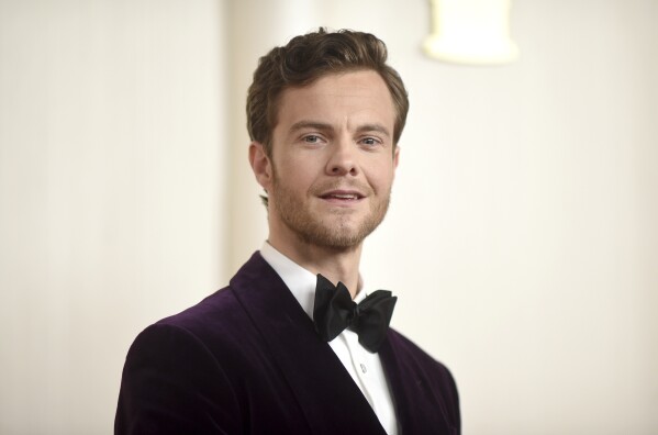 Jack Quaid arrives at the Oscars on Sunday, March 10, 2024, at the Dolby Theatre in Los Angeles. (Photo by Richard Shotwell/Invision/AP)