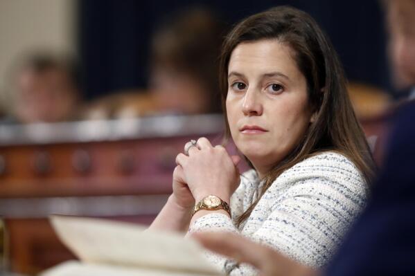 In this Nov. 20, 2019 file photo, Rep. Elise Stefanik, R-N.Y., listens during a House Intelligence Committee hearing on Capitol Hill in Washington. (AP Photo/Andrew Harnik)