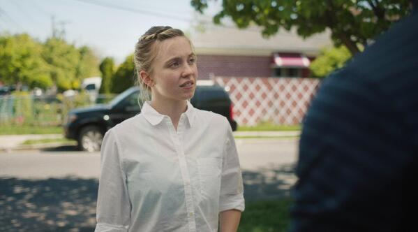 This image released by HBO shows Sydney Sweeney in a scene from "Reality." (HBO Max via AP)