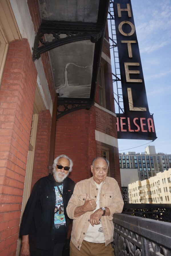 Tommy Chong, left, and Cheech Marin of Cheech and Chong pose for a portrait on Wednesday, April 23, 2025, in New York. (Photo by Matt Licari/Invision/AP)