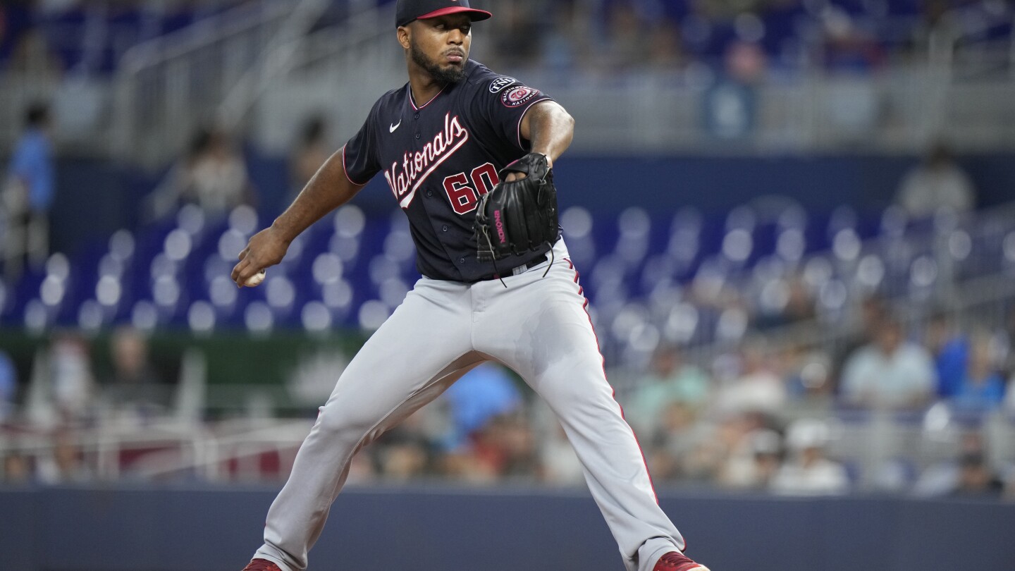 Adon leads Nationals over Marlins 7-4 and Washington climbs out of last place