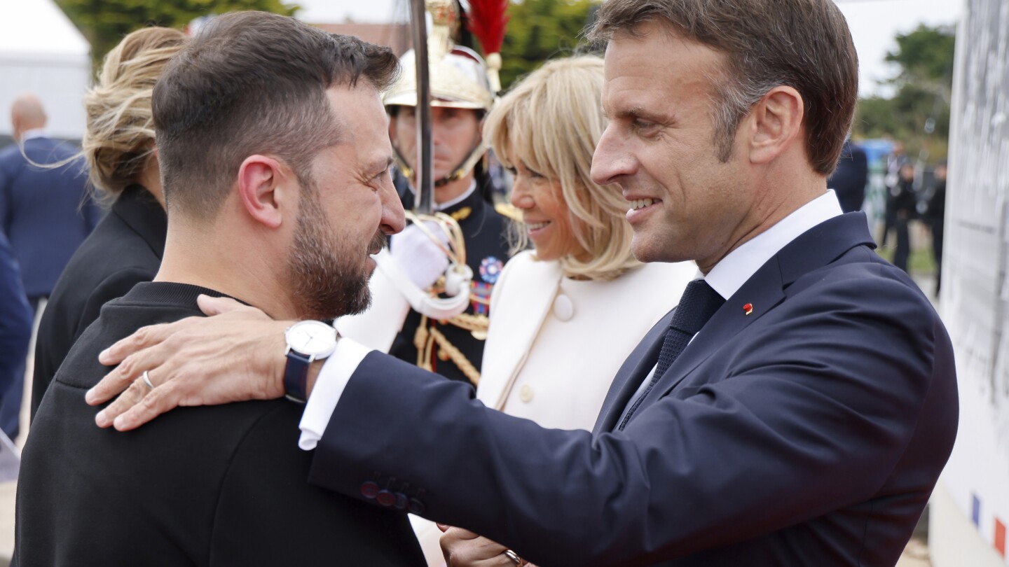 As Zelenskyy visits for D-Day, Macron guarantees Ukraine Mirage plane to fend off Russian assaults