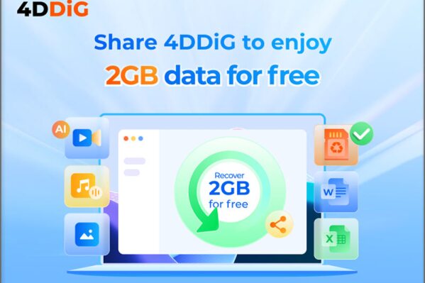 NEW YORK, N.Y., April 16, 2024 (SEND2PRESS NEWSWIRE) -- Recently, 4DDiG, a leading software company (a unit of Tenorshare), announced the release of 4DDiG Data Recovery Free V10.0.4, which enables Windows users to recover up to 2GB of data at no cost. Although the tool is already a popular name in data recovery solutions, expanding the free recovery limit to 2GB will make it even more appealing among users and provide greater value.