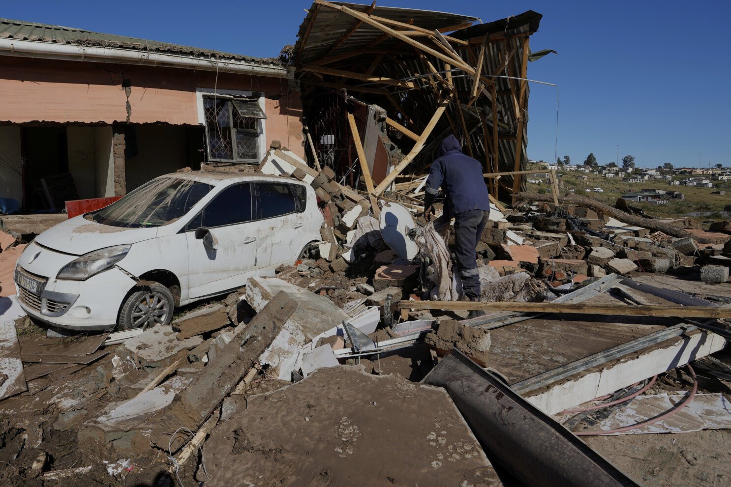 South African president visits the region where at least 78 people died in floods