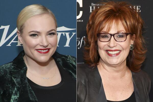 Meghan McCain appears at Variety's third annual "Salute to Service" celebration in New York on Nov. 6, 2019, left, and Joy Behar appears at the Broadcasting & Cable Hall of Fame Awards 27th Anniversary Gala in New York on Oct. 16, 2017. McCain says she decided to leave “The View” following her second day back from maternity leave in January after a comment was made by fellow panelist Behar during a political argument. The incident is one of several backstage stories in McCain's new book, “Bad Republican.” (AP Photo)