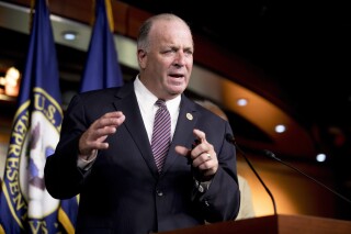 FILE - U.S. Rep. Dan Kildee, D-Mich., speaks at a news conference on Capitol Hill in Washington, July 24, 2020. Kildee announced Thursday, Nov. 16, 2023, that he would be retiring next year after the end of his sixth term. (AP Photo/Andrew Harnik, File)