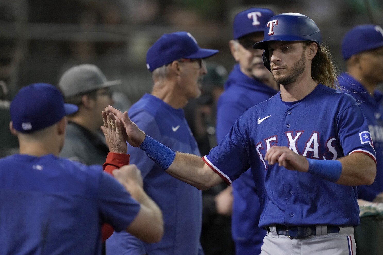 Jankowski scores tying run in seventh, delivers go-ahead RBI groundout in  eighth as Rangers beat A's