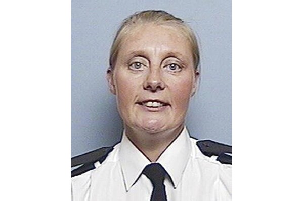 This undated photo issued by West Yorkshire Police on Friday May 10, 2024 shows British police officer Sharon Beshenivsky. Piran Ditta Khan, a 75-year-old will spend the rest of his life in prison after being sentenced Friday May 10, 2024 for the murder of Beshenivsky, a British police officer who was shot dead during an armed robbery of a travel agency in northern England nearly two decades ago. (West Yorkshire Police via AP)