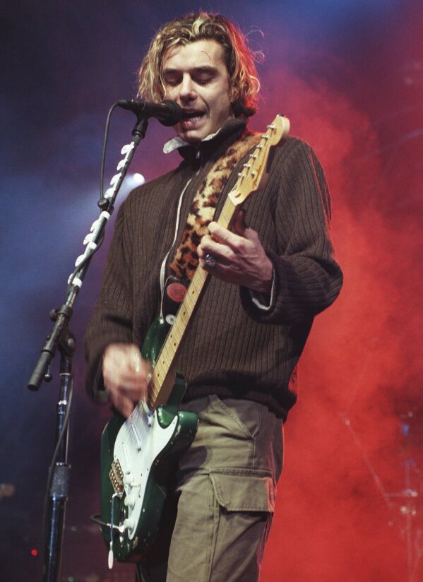 FILE - Gavin Rossdale, of the English grunge band "Bush", performs at the Bockenheimer Depot in Frankfurt, Germany on February 9, 1997. The band released, “Loaded: The Greatest Hits 1994-2023,” a 21-song set that includes such Bush classics as “Glycerine,” “Machinehead,” “Comedown” and “Everything Zen.” (AP Photo/Axel Seidemann, File)