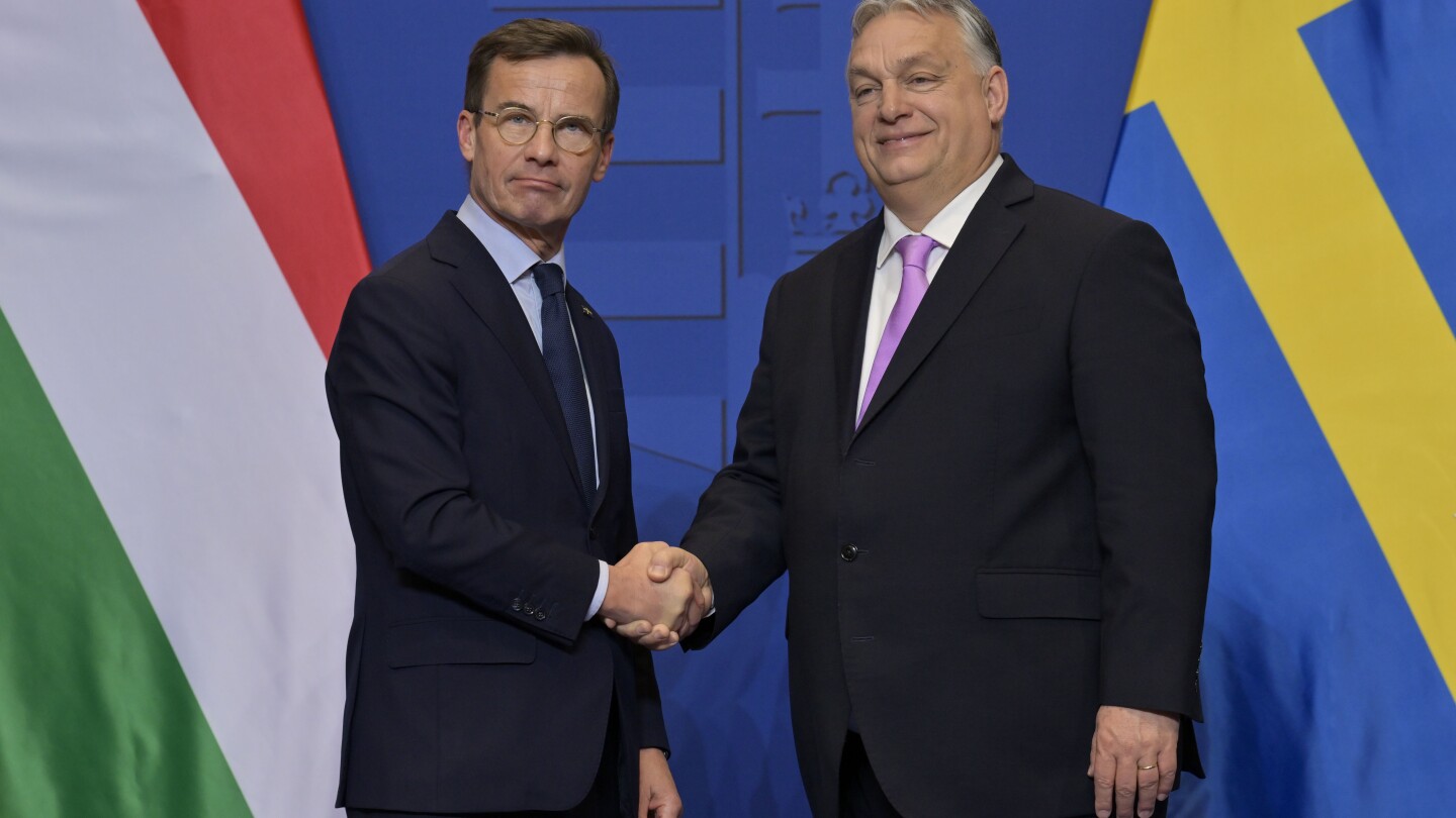 БУДАПЕЩА Унгария АП — Премиерите на Унгария и Швеция сключиха