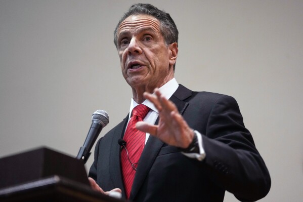 Former New York Gov. Andrew Cuomo speaks during the New York City Mayoral Candidates Forum at Medgar Evers College Wednesday, April 23, 2025, in New York. (AP Photo/Frank Franklin II,File)