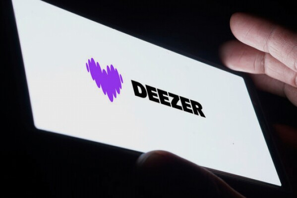This undated photo provided by Deezer shows the music streaming service logo. (Deezer via AP)