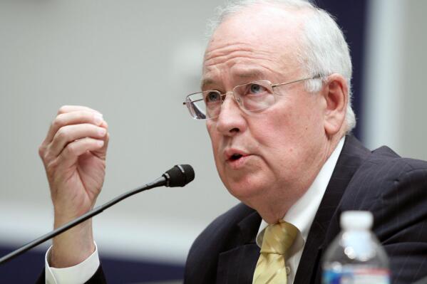 FILE - Baylor University President Ken Starr testifies at the House Committee on Education and Workforce on college athletes forming unions on May 8, 2014, in Washington. Starr, whose criminal investigation of Bill Clinton led to the president’s impeachment, died Sept. 13, 2022. He was 76. (AP Photo/Lauren Victoria Burke, File)