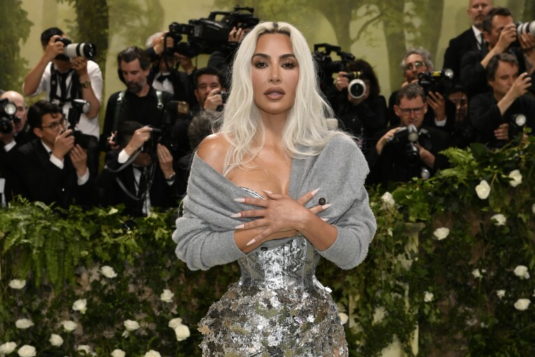 Kim Kardashian attends The Metropolitan Museum of Art's Costume Institute benefit gala celebrating the opening of the "Sleeping Beauties: Reawakening Fashion" exhibition on Monday, May 6, 2024, in New York. (Photo by Evan Agostini/Invision/AP)