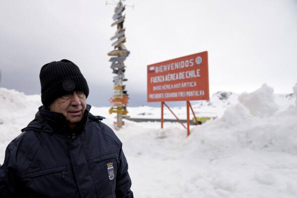 United Nations Secretary-General Antonio Guterres stands outside the Chilean Eduardo Frei Air Force Base in King George Island, Antarctica, Thursday, Nov. 23, 2023. Guterres' visit to Antarctica comes days before nations converge in Dubai for COP28 to address climate change. (AP Photo/Jorge Saenz)