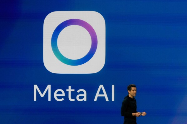 Meta Chief Product Officer Chris Cox speaks at LlamaCon 2025, an AI developer conference, in Menlo Park, Calif., Tuesday, April 29, 2025. (AP Photo/Jeff Chiu)