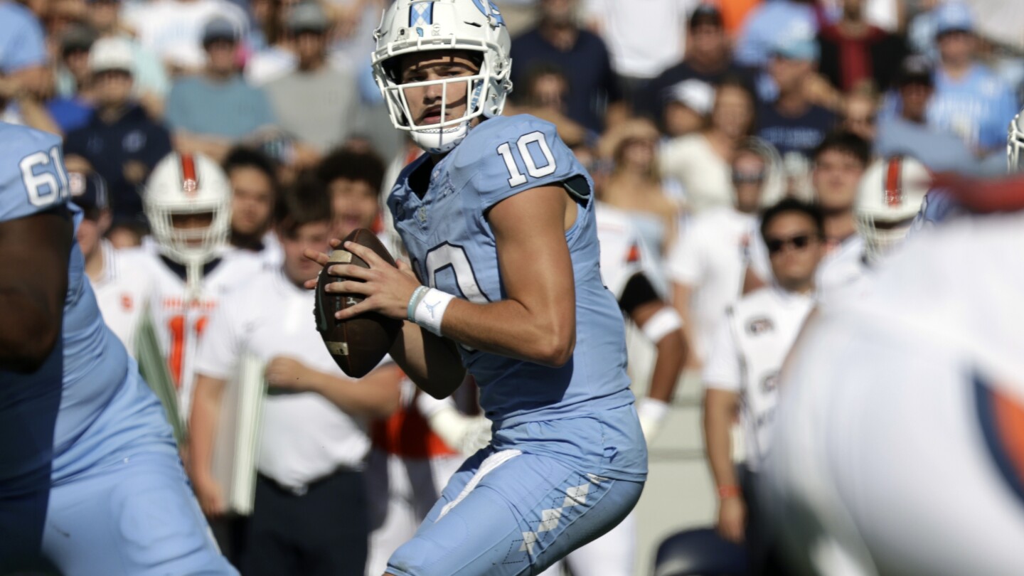 No. 14 UNC in full control with Drake Maye accounting for 4 TDs in 40-7 win over Syracuse