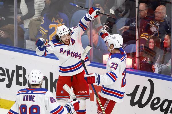Rangers defenseman Ryan Lindgren scores his first NHL goal against