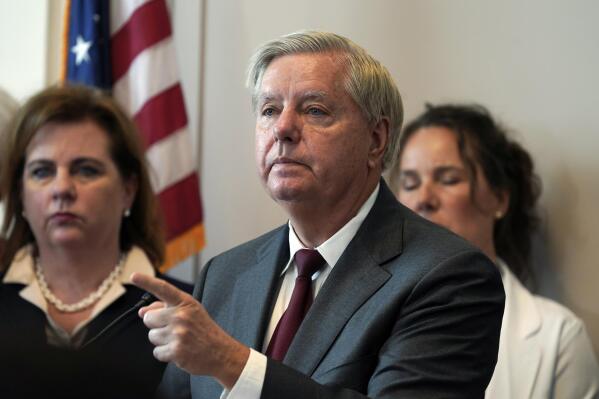 Sen. Lindsey Graham, R-S.C., speak during a news conference to discuss the introduction of the Protecting Pain-Capable Unborn Children from Late-Term Abortions Act on Capitol Hill, Tuesday, Sept. 13, 2022, in Washington. (AP Photo/Mariam Zuhaib)