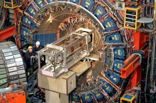 This undated photo provided by the Fermi National Accelerator Laboratory in April 2022 shows the facility's Collider Detector outside Batavia, Ill. In results released on Thursday, April 7, 2022, scientists at the lab calculated that the W boson, a fundamental particle of physics, weighs a bit more than their theoretical rulebook for the universe tells them it should. (Fermilab via AP)