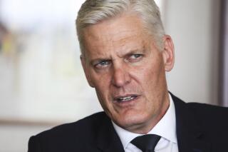 FILE — Former Eskom CEO, Andre de Ruyter, is photographed in January. 2019 at the headquarters in Johannesburg. De Ruyter on Wednesday, April 26, 2023 refused to name allegedly corrupt politicians involved in corrupt dealing at the state-owned firm. (AP Photo)