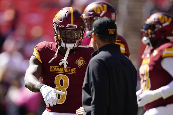 SEE IT: Commanders RB Brian Robinson, Jr. runs pre-game drills ahead of  Sunday's game