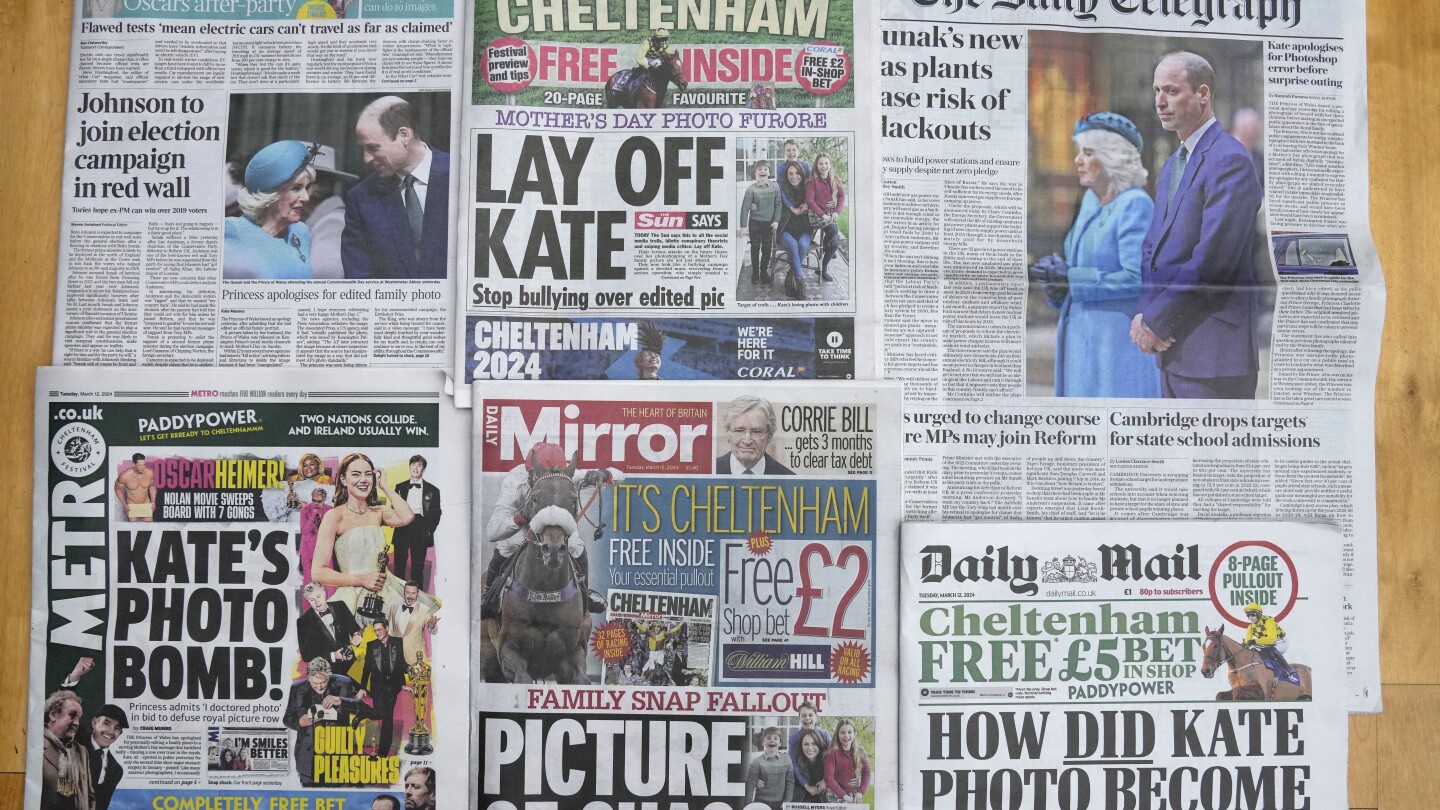 ЛОНДОН (AP) — Скандалът около семейната снимка на Кейт, принцесата