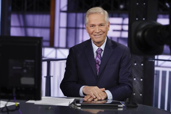 In a photo supplied by ESPN, Chris Mortensen appears on the set of Sunday NFL Countdown at ESPN's studios in Bristol, Conn., on Sept. 22, 2019. Mortensen, the award-winning journalist who covered the NFL for close to four decades, including 32 as a senior analyst at ESPN, died Sunday, March 3, 2024. (ESPN via AP)