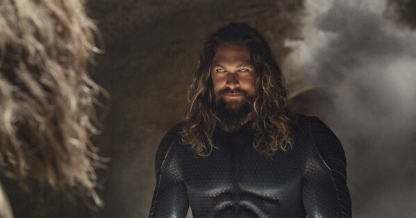 This image released by Warner Bros. Pictures shows Jason Momoa in a scene from "Aquaman and the Lost Kingdom." (Warner Bros. Pictures via AP)