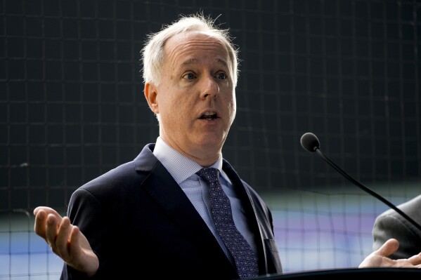 FILE - Wisconsin Speaker of the Assembly Robin Vos speaks during a news conference, Sept. 18, 2023, in Milwaukee, Wis. (AP Photo/Morry Gash, File)