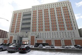 FILE- This Jan. 8, 2017 file photo shows the Metropolitan Detention Center (MDC) in the Brooklyn borough of New York. An inmate at the jail died after being pepper sprayed by officers in his cell, the federal Bureau of Prisons said, Wednesday, June 3, 2020. (AP Photo/Kathy Willens, File)