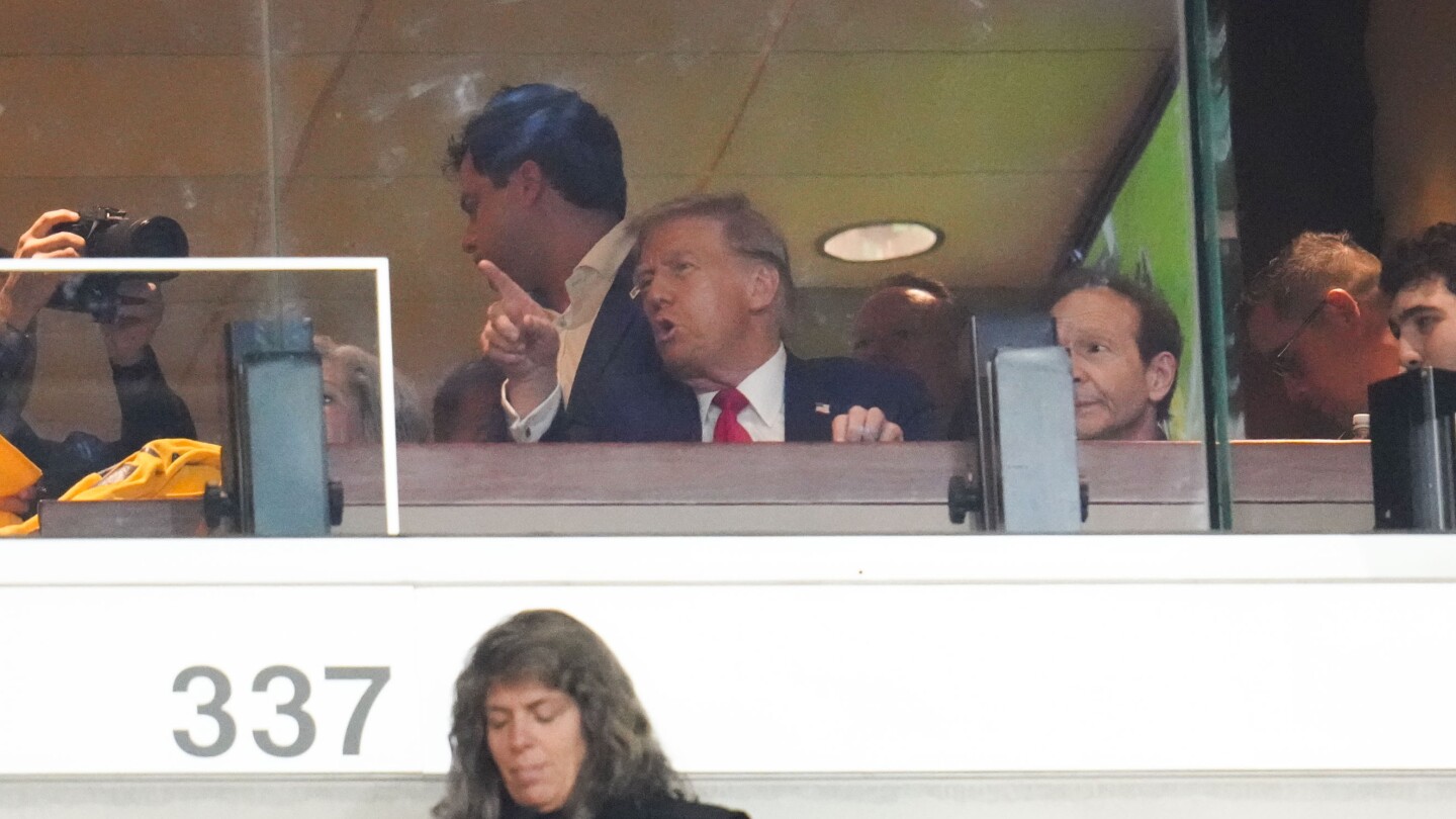 Election 2024: Donald Trump attends the NFL match between the Jets and Steelers in prime time