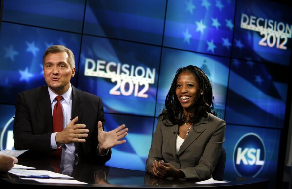 Congressional District candidates Rep. Jim Matheson and Saratoga Springs Mayor Mia Love participate in a debate, Sept. 27, 2012, in Salt Lake City. (Laura Seitz/The Deseret News via AP, File)