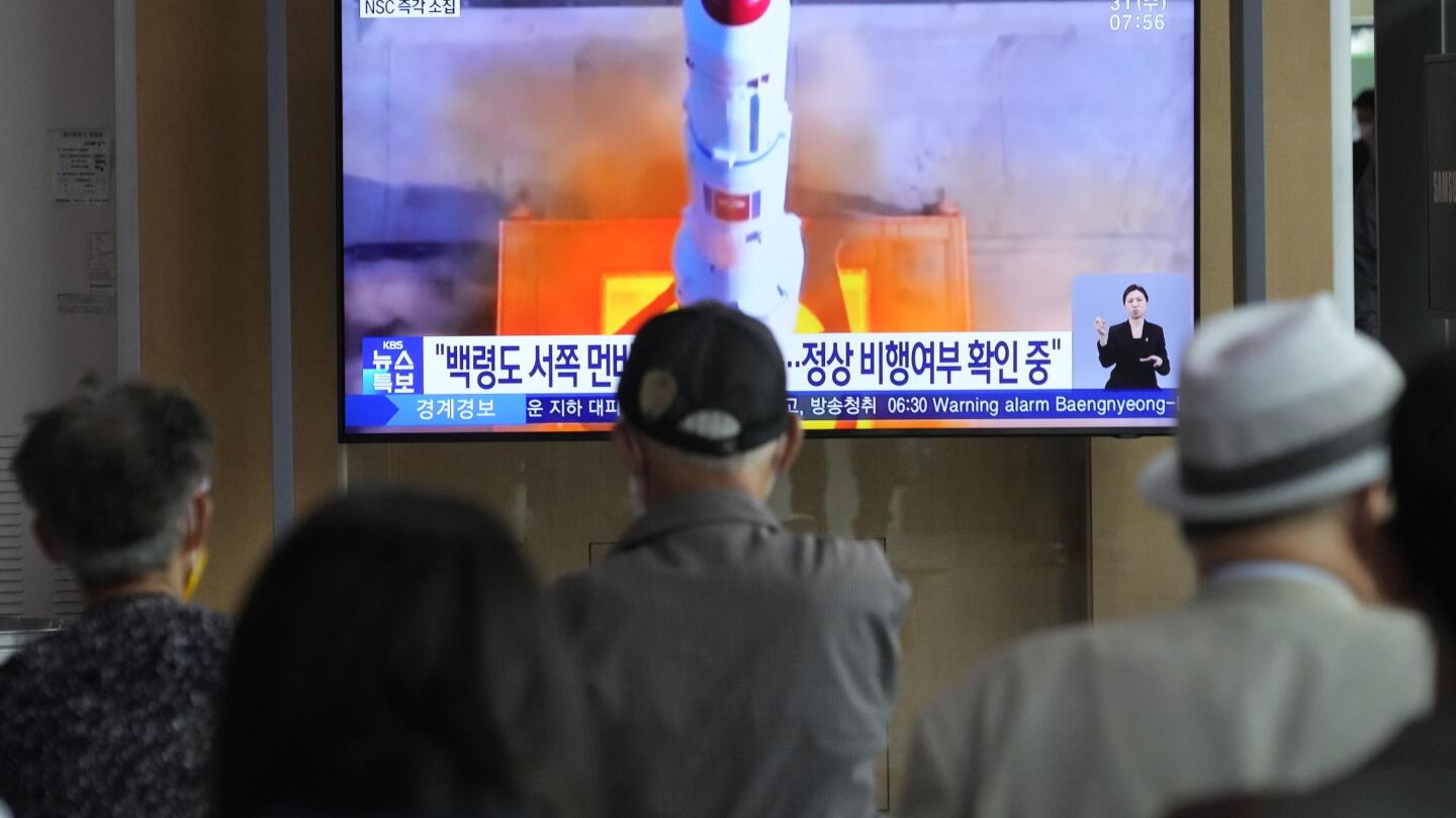 North Korea spy satellite launch fails as rocket falls into the sea