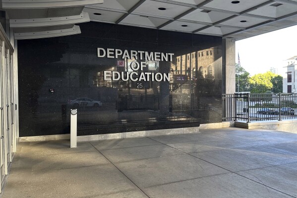 FILE - The headquarters of the Ohio Department of Education in downtown Columbus, Ohio, is pictured on Wednesday, Oct. 4, 2023. A Republican-backed overhaul of Ohio’s public education system can continue operating even as a lawsuit claiming it violates the constitution makes its way through the courts, a county magistrate ruled Friday, Oct. 20, 2023. (AP Photo/Julie Carr Smyth, File)