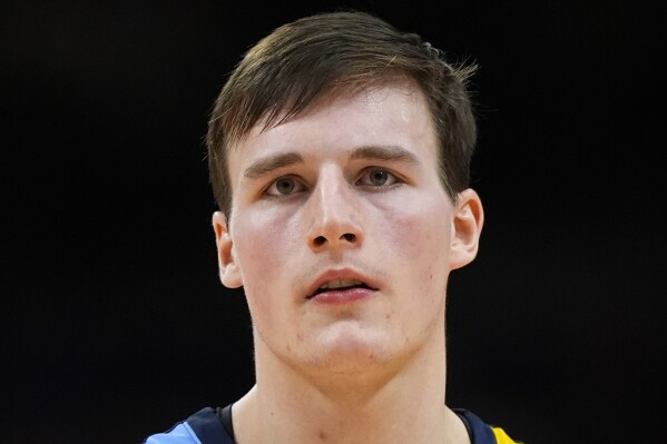 FILE - Marquette's Tyler Kolek plays during an NCAA college basketball game, Tuesday, Jan. 30, 2024, in Villanova, Pa. Kolek was selected to the AP All-Big East first team in balloting released Tuesday, March 12, 2024.(AP Photo/Matt Slocum, File)