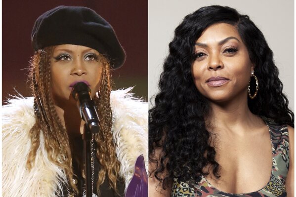 
              This combination photo shows Erykah Badu performing at a tribute to Prince at the BET Awards in Los Angeles on June 26, 2016, left, and Taraji P. Henson posing for a portrait in Beverly Hills, Calif., on Nov. 3, 2018. Badu and Henson star together in the upcoming comedy “What Men Want.” They say comments online and, in Badu’s case, also in concert regarding R. Kelly haven been taken totally out of context. (AP Photo)
            