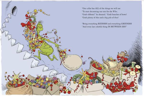 A recent undated image provided by Dr. Seuss Enterprises shows a page from the new book "How the Grinch Lost Christmas!" Seuss Enterprises, the company that owns the Dr. Seuss intellectual property, is releasing the sequel to the iconic children's book "How the Grinch Stole Christmas!" (Photo/TM & © 2023 Dr. Seuss Enterprises, L.P., All Rights Reserved, via AP)