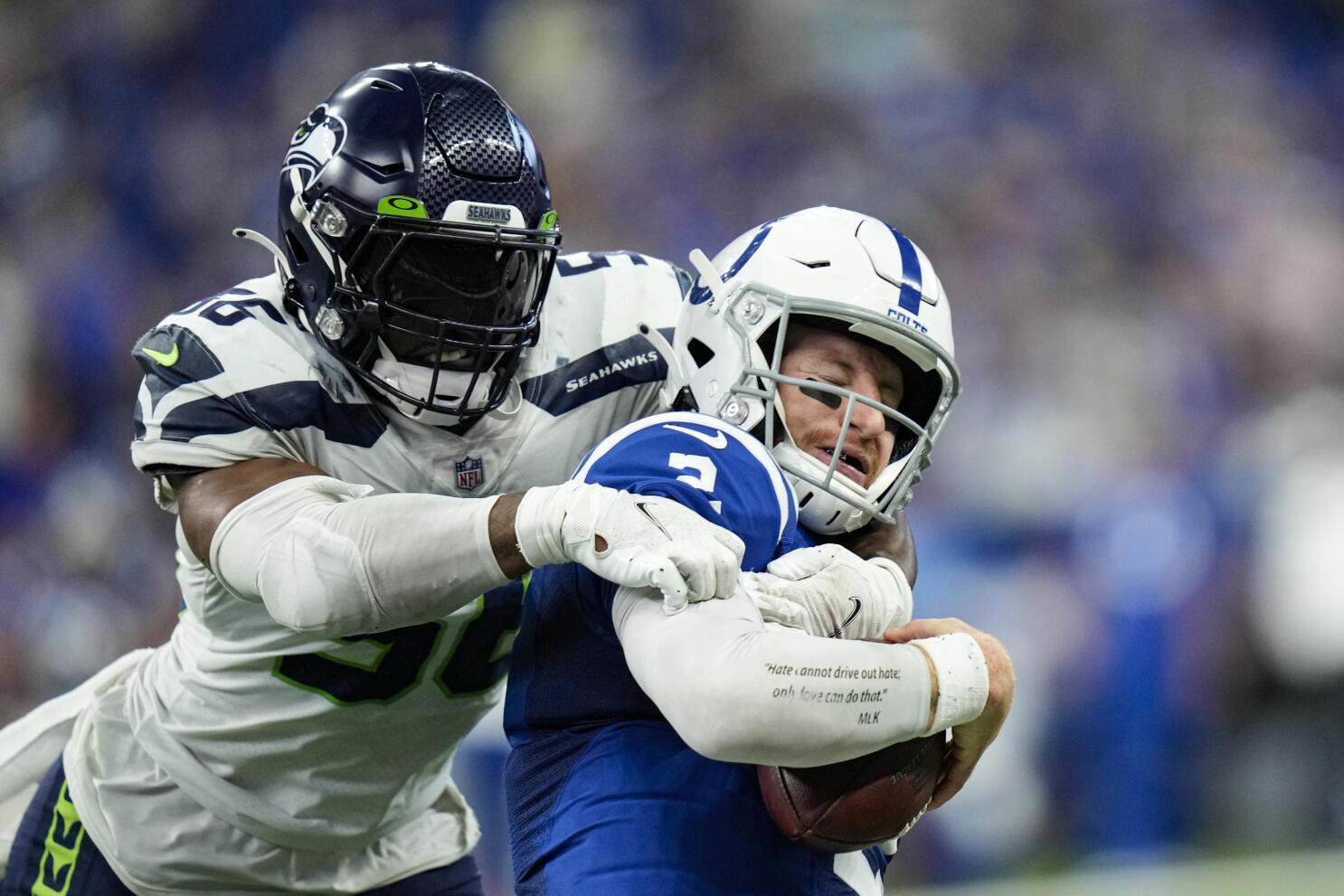 In pads for first time at camp, Seahawks get their hits in